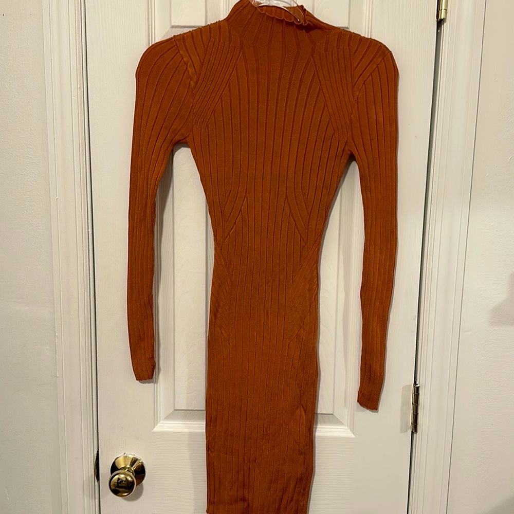 H&M Orange Jersey Knit Midi knee-length Dress